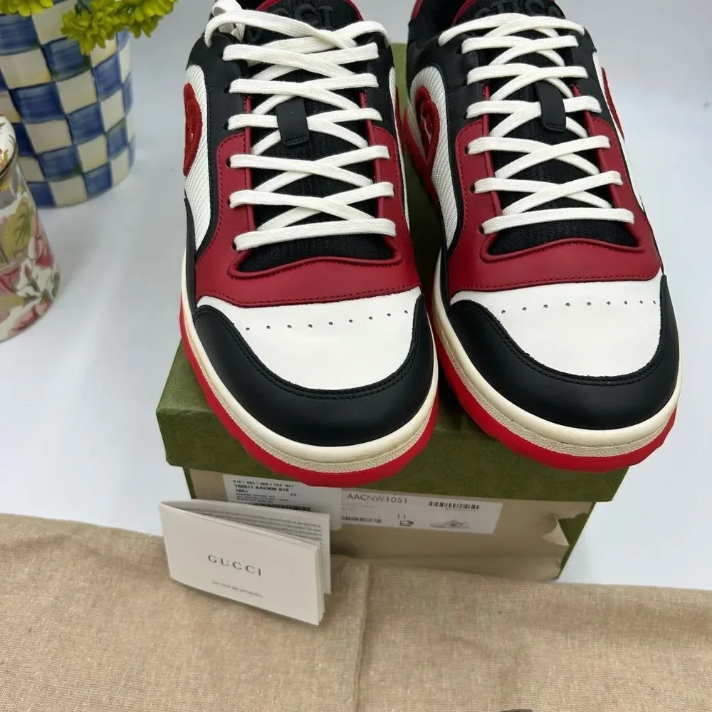 Men's Gucci Mac 80 low top leather sneakers size 11 fits 11.5 US made in Italy